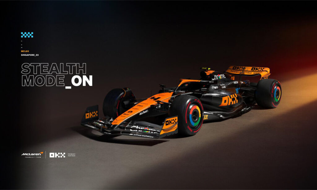 OKX Switch McLaren MCL60 Race Car To Stealth Mode For The Singapore Grand Prix