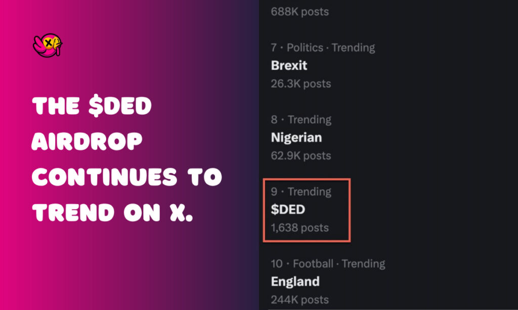 DED Trends on Twitter After Memecoin Snapshot Announcement